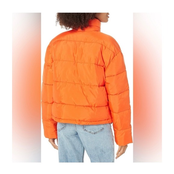 Amazon’s The Drop Womens Ari Cropped Puffer Jacket XS Fire Orange - Picture 2 of 6